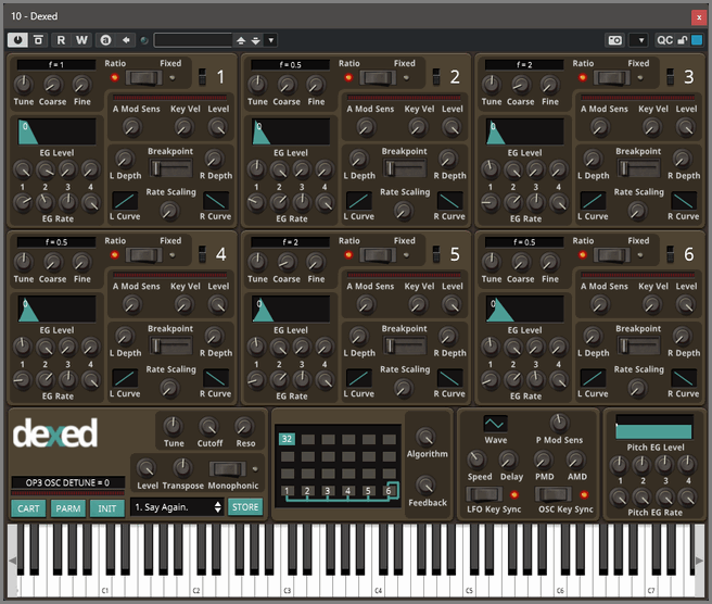 Dexed - Yamaha DX-7 Software Clone